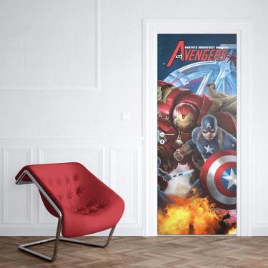 Imagem de Adesivo de Porta Vingadores Heróis 01 - Império da Impressão, G - 90cm