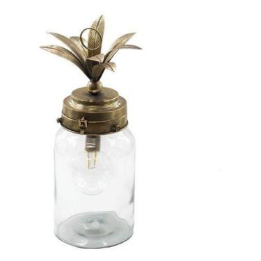 Imagem de Lanterna Luminária A Pilha Vidro Metal 42 X 16 - Vacheron