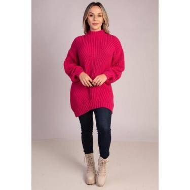 Imagem de Blusão em Ponto Pérola com Manga caída - Jéssi Malhas, Pink, G