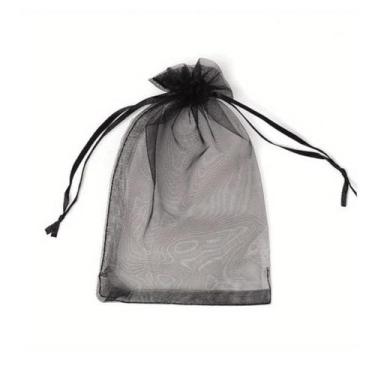Imagem de Saco Saquinho Organza Tule Liso 8cm x 10cm Pct Com 10un - Sekich, PRET
