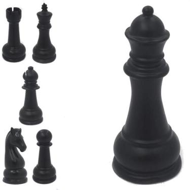 Imagem de Peça de Xadrez Decorativa Em Porcelana Jogo Cerâmica Decoração Rei Rai