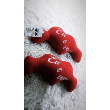 Imagem de coração de moletom pelúciado vermelho de bracinhos  - rocha do mar 