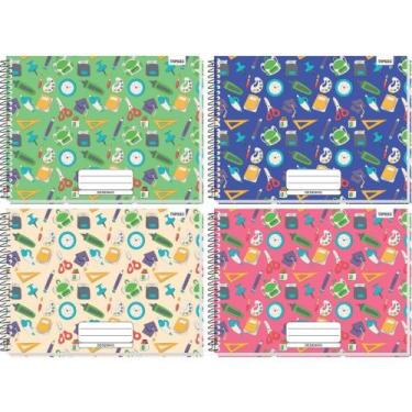 Imagem de Caderno de Desenho Universitário Capa Dura Decorado 48 Folhas Espiral 