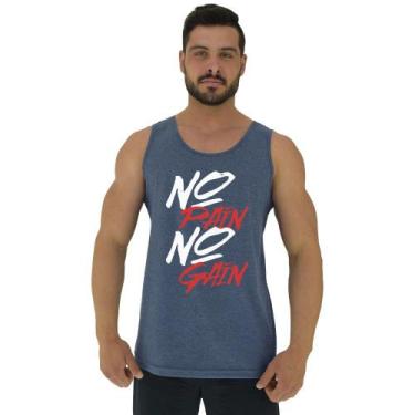 Imagem de Regata Clássica Masculina MXD Conceito No Pain No Gain, M, Azul petról