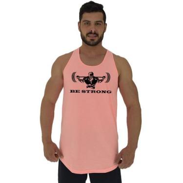 Imagem de Regata Longline Estampada Masculina MXD Conceito Be Strong, EG, Laranj