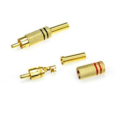Imagem de Kit 10 Pares Plug RCA Macho 4MM Dourado - TBLACK