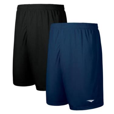 Imagem de Kit 2 Short Futebol Calção Masculino Penalty Liso Adulto, Preto, Marin