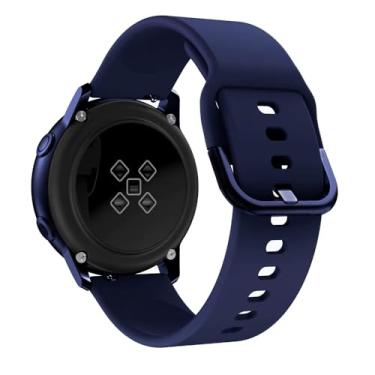 Imagem de Pulseira de Silicone Fecho Colorido Marca 123Smart Compativel com GT2 3 4 46mm GT Runner 46mm Venu 2 Venu 3 45mm Vivoactive4 e 5 45mm Forenrunner 255 (22mm, Azul marinho)