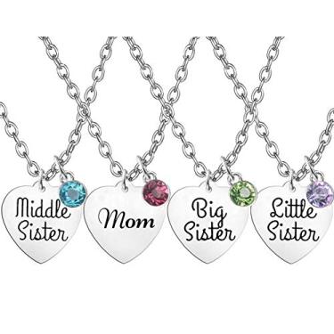 Imagem de Colar para mãe e filha da TISDA, conjunto para presente, colar de joias Big Sis Middle Sis Lil Sis Mom, colares Best Friends
