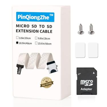 Imagem de Cartão micro SD/TF para cabo de extensão SD adaptador de cartão de memória para Raspberry Pi GPS Navigator TV Lab Drone Upgrade Bluetooth Speaker Mini Impressora 3D (18,9 pol/48 cm)