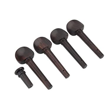 Imagem de 1 Conjunto 4/4 Peças de Violino de Madeira 4, 4 Acessórios de Violino 4, 4 Kit de Acessórios de Violino Com Descanso de Queixo Endpin Tailpcs Pegs Kit de Instrumento Musical