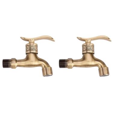 Imagem de 2 Pçs Estilo Antigo de Bronze Torneira água Fria Fixado na Parede Torneira água Máquina Lavar Roupa Torneira água Fria Uso do Banheiro