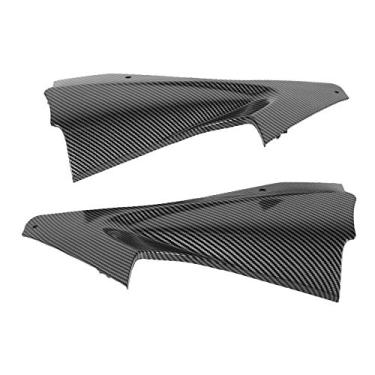 Imagem de 2 Peças de Fibra de Carbono Estilo Motocicleta Lateral Tampa do Duto de Ar Peça de Inserção de Carenagem, Substituição Perfeita para YZF R6 20062007, Feito de Material ABS de