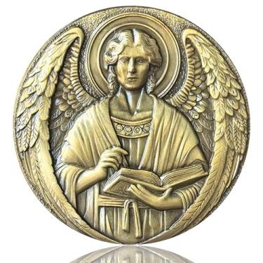 Imagem de LZWIN Archangel Uriel Challenge Coin - 1.57 Inch Zinc Alloy Inspirational Token for Guidance, Wisdom, and Courage