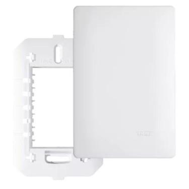 Imagem de Kit 10 Placa Cega 4x2 Com Suporte Habitat Branca Fame 3632
