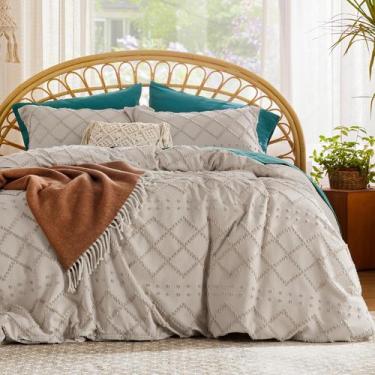 Imagem de Capa de Edredom Bedsure Boho King Size - 3 Peças em Linho