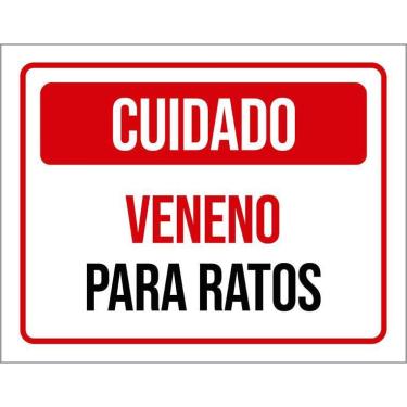 Imagem de Placa Cuidado Veneno Para Ratos 36X46