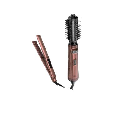 Imagem de Kit Gama Marula Bivolt - Escova Secadora Rotativa Bivolt + Chapinha Prancha Alisadora