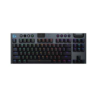 Imagem de Logitech G Teclado para jogos sem fio de baixo perfil 915 X Lightspeed TKL, teclas PBT de tiro duplo, teclas totalmente programáveis, retroiluminação RGB, acabamento de alumínio elegante, vermelho