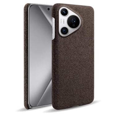 Imagem de Capa para Huawei Pura 70 Pro Plus,Capa desenhada em lona,Case Protetora Ultrafina com Empunhadura Macia,Design em Tecido Antichoque e Antiarranhões-Brown