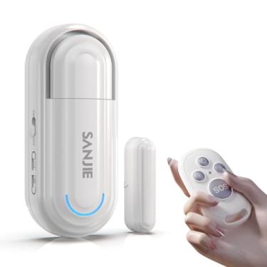 Imagem de SanJie Alarme De Porta Para Segurança Infantil Com Controle Remoto, Aberta Casa/Pacientes Demência/Piscina (Volume 0 A 120 Db Ajustável, 4 Modos Funcionamento), Sensor Alerta Quando