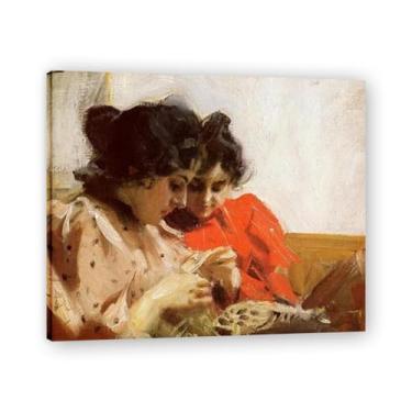 Imagem de LKXGRRSFG Impressões em tela Look down Anders Zorn - Arte de obra-prima sueca, decoração de parede serenidade de verão e coleção de galeria de casa 60 x 72 cm