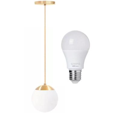 Imagem de Luminária Lustre Pendente 215Cm Jabuticaba Globo Vidro 15Cm