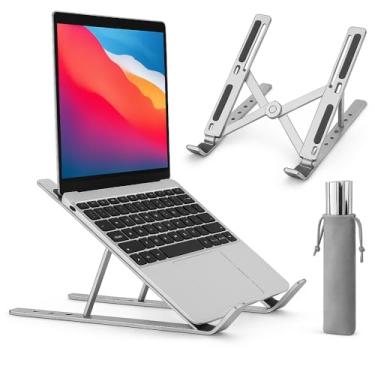 Imagem de Suporte Ajustável para Notebook – Base Ergonômica Antiderrapante e Dobrável para Apoio de Notebook, Suporte MacBook e Laptops – Compatível com Todas as Marcas, Ideal para Trabalho e Home Office