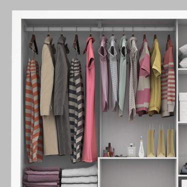 Imagem de Guarda Roupa Casal 3 Portas Com Espelho Santiago Plus Siena Móveis Branco
