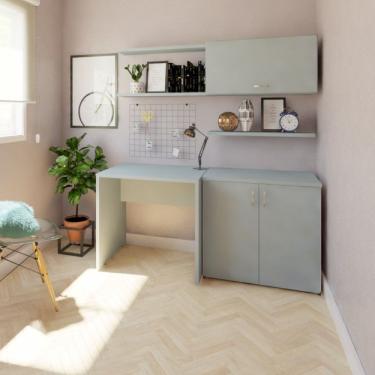 Imagem de Mesa Reta Corp 25mm 100 Cm Bramov Móveis Cinza Cristal