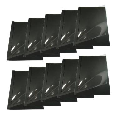 Imagem de Kit 10 Capas Encadernação Térmica Até 120 Folhas A4 Preta