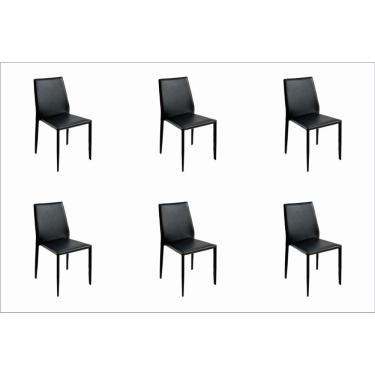 Imagem de Conjunto 6 Cadeiras Amanda Pvc Rivatti Móveis Preto