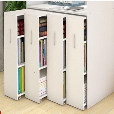 Imagem de Armário Para Escritório 4 Gavetas Mdf Livros Sala Estante