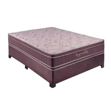 Imagem de Conjunto Cama Box Casal De Molas Kappesberg Inverno E Verão - 138x188 Beringela