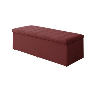 Imagem de Calçadeira Baú Recamier Viúva 120 Cm Vitória Suede Vermelho