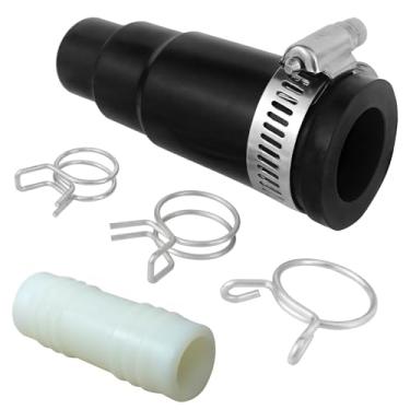 Imagem de 1 pacote com adaptador de mangueira de drenagem de máquina de lavar louça, conector de mangueira de lava-louças inclui 1 conector de entrada, 1 grampo e 3 grampos de mola (1)