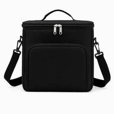 Imagem de Bolsa Térmica para Alimentos, 7L, com Compartimento Principal e Bolso Frontal, Material Isolante, Alça Ajustável - COR PRETA