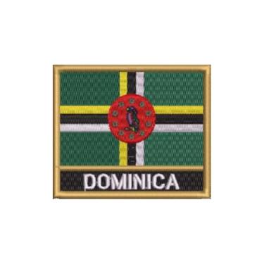 Imagem de BP0432N-001 Bandeira Dominica Patch Bordado 7,5×6,3cm (D-Arquivo Matriz para bordar.)