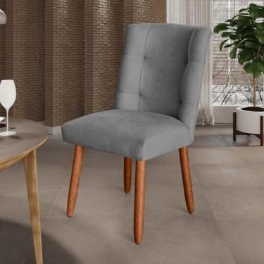Imagem de Cadeira Cozinha Sala de Jantar Penteadeira Estofada Paris Suede- Twdec