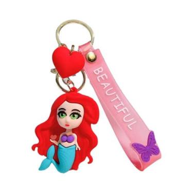 Imagem de Boneca pingente de mochila branca de neve, chaveiro fofo de silicone p