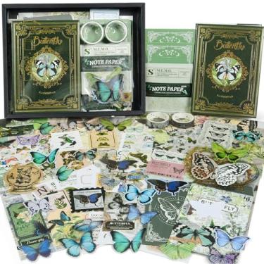 Imagem de Kit de suprimentos para scrapbooking: kit de scrapbook de estética vintage, suprimentos de diário de lixo com papel adesivo, material de diário, presente de artesanato de aniversário para meninas