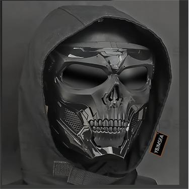 Imagem de Máscara De Airsoft Proteção Tática De Meia Face Máscara Ajustável Chapéu Balafara, Aplicável Ao Jogo De Caça De Airsoft Cs Role Play E Outras Atividades Ao Ar Livre, BK04, 16 * 13CM