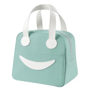 Imagem de Lunch Bag Isolated Hand Carry Oxford Cloth Cute Large Capacity Lunch Box Bag para Escritório Escolar Estudantes Adultos Homens Mulheres Crianças (Verde s)