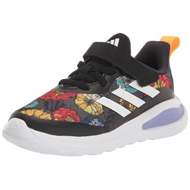 Imagem de adidas Tênis de corrida infantil unissex Fortarun, Preto/branco/ouro ousado (elástico), 8 Toddler