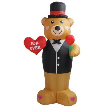 Imagem de Fafeicy Poderoso Ventilador, Ursinho de Pelúcia Inflável 185 Cm à Prova D'água para Luzes LED Ao Ar Livre para o Dia Dos Namorados (Plugue da UE 220-240V, 20-55 ℃, padrão 42 ° C)