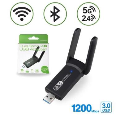 Imagem de Adaptador Wi-Fi Dual Band 1300 mbps Bluetooth USB Placa de Rede Wifi U