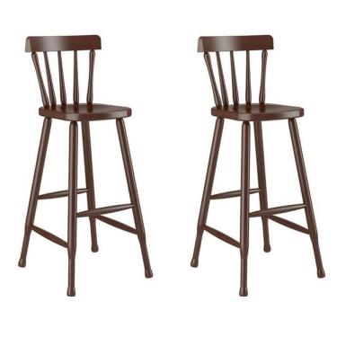 Imagem de Kit com 2 Banquetas de Maderia Bar Castanho - Piratini