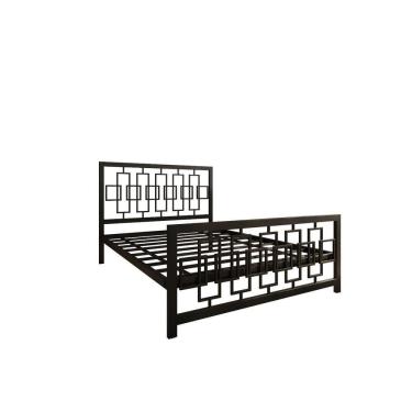 Imagem de Cama Casal Com Cabeceira Robusta Aço Ferro Metal Tamanho Queen 158x198 Cor Preto Mobbili Ca-05