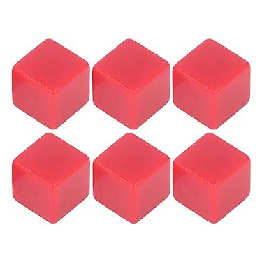 Imagem de Dice Conjunto 6pcs ângulo reto de ângulo plástico cubos hexaédricos para jogos de tabuleiro de artesanato de bricolage (Vermelho)