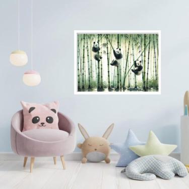 Imagem de Quadro Decorativo Pandas Canavial - 50X70Cm